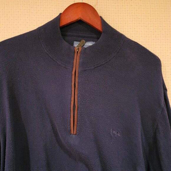 Coastal Cotton Quarter-Zip Pullover – Navy - Picture 3 of 6
